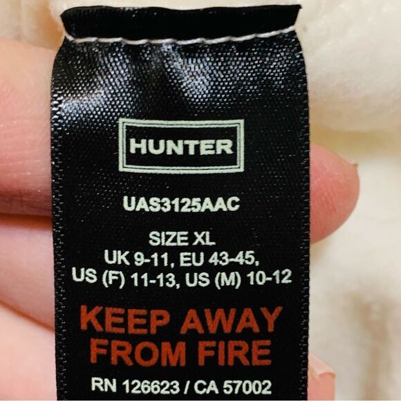 Hunter Boot liners cream fleece grey cable knit trim size xl - Picture 4 of 6